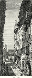 Straße in Verona (Gravur) von English School