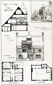 Studio und Cottage für Miss Rosa Corder, aus The British Architect, 3. Oktober 1879