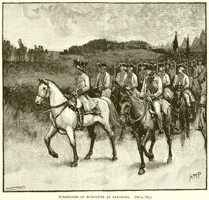 Kapitulation von Burgoyne in Saratoga von English School