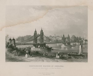 Hängebrücke in Chelsea, nahe dem Chelsea Hospital zum neuen Park, Battersea von English School
