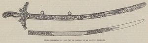 Schwert, präsentiert von der Stadt London an Sir Garnet Wolseley (Gravur)