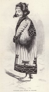 Tätowierte Ainu-Frau von Piratori, Japan von English School