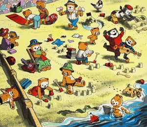 Teddybären am Strand von English School