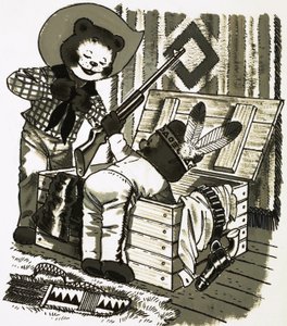 Teddybären spielen Cowboys und Indianer von English School