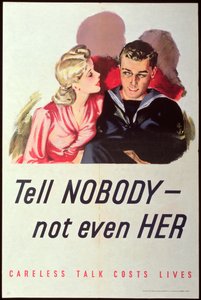 Sag es Niemandem - Nicht Einmal Ihr. Unvorsichtige Gespräche kosten Leben, Zweiter Weltkrieg Plakat