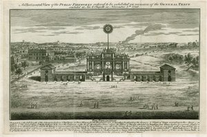 Tempel zu Ehren des Friedens von Aachen 1749 von English School