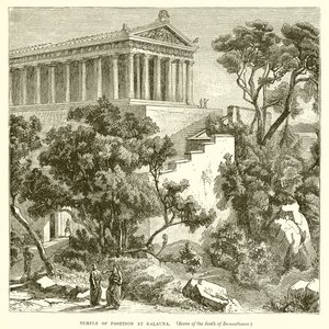 Tempel des Poseidon in Kalauna von English School