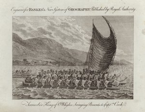 Terreeoboo König von Whyhee bringt Geschenke zu Captain Cook von English School