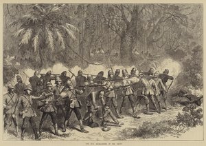 Die 42. Highlanders an der Front (Stich) von English School