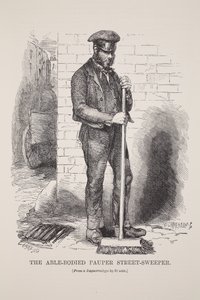Der arbeitsfähige arme Straßenkehrer, nach dem Daguerreotypie von Richard Beard, Illustration aus London Labour and London Poor von Henry Mayhew, veröffentlicht 1862