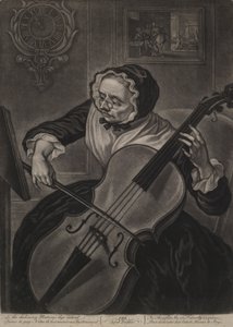 Der alte Tändler, ca. 1750 (Mezzotinto) von English School