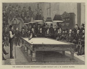 Das amerikanische Billardturnier, Joseph Bennett und S W Stanley beim Spielen