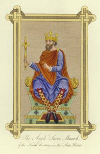 Der angelsächsische Monarch des 9. Jahrhunderts in seiner Staatskleidung von English School