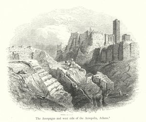 Der Areopag und die Westseite der Akropolis, Athen von English School