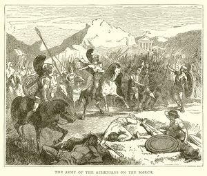 Die Armee der Athener auf dem Marsch von English School