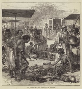 Der Ashanti-Krieg, der Marktplatz in Kumasi von English School