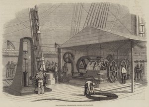 Die Atlantik-Telegraph-Auszahlungsmaschine (Gravur) von English School