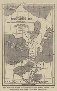 Die österreichische Polarexpedition, Karte von Franz-Joseph-Land, entdeckt von Messers Payer und Weyprecht