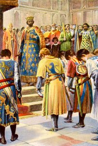 Die Barone bitten Heinrich III., ein Parlament einzuberufen von English School