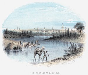 Der Barrada in Damaskus (farbiger Stich)