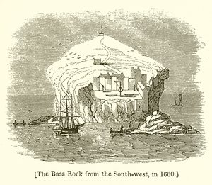 Der Bass Rock von Südwesten, 1660 von English School