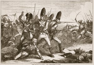 Die Schlacht von Arass: die Grenadiere in der Defensive, Illustration aus Cassells Illustrierter Geschichte Indiens von James Grant, veröffentlicht 1879