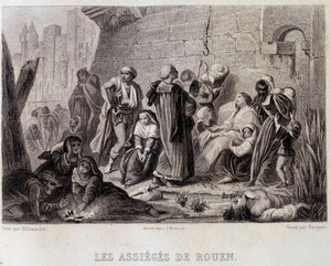 Die Belagerten von Rouen (Gravur)