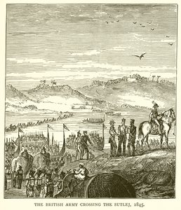 Die britische Armee überquert den Sutlej, 1845 von English School