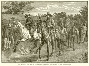 Die Burke und Wills Expedition verlässt den Royal Park, Melbourne von English School