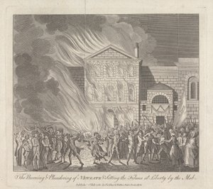 Das Brennen und Plündern von Newgate und die Befreiung der Verbrecher durch den Mob