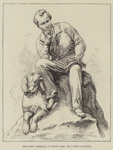 Das Byron-Denkmal im Hyde Park, Herr T Belt, Bildhauer (Stich) von English School