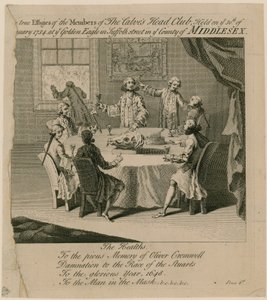 Der Calves Head Club, abgehalten am 30. Januar 1734 im Golden Eagle in der Suffolk Street