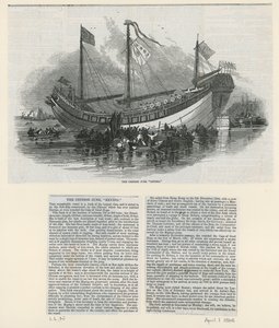 Die chinesische Dschunke, die als Touristenattraktion nach London gebracht wurde von English School