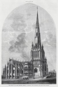 Die Kirche St. Mary Redcliff, Bristol (Gravur) von English School