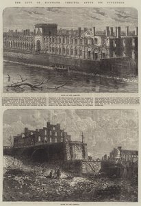 Die Stadt Richmond, Virginia, nach ihrer Kapitulation (Stich) von English School