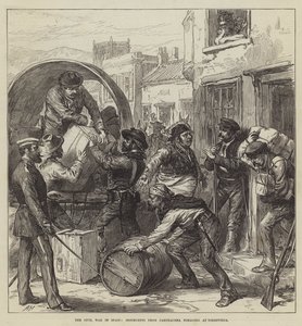 Der Bürgerkrieg in Spanien, Aufständische aus Cartagena beim Plündern in Torrevieja von English School
