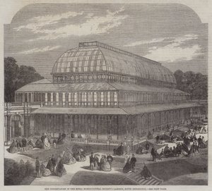 Das Konservatorium in den Gärten der Royal Horticultural Society, South Kensington (Gravur) von English School