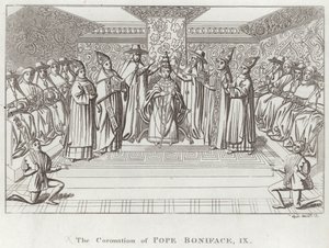 Die Krönung von Papst Bonifatius IX. von English School