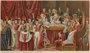 Die Krönung von Königin Victoria in der Westminster Abbey, 28. Juni 1838 von English School