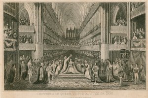 Die Krönung von Königin Victoria in der Westminster Abbey, 28. Juni 1838 von English School