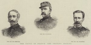 Die Krise in Frankreich, die Orléans-Prinzen (Gravur) von English School