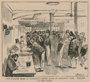 Der Diamantenmarkt im Raffaells Coffee House in Petticoat Lane