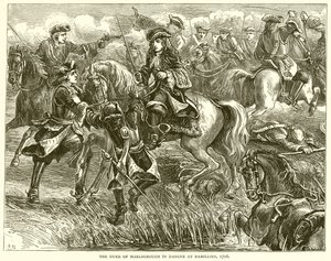 Der Herzog von Marlborough in Gefahr bei Ramillies, 1706 von English School
