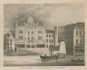 Das Dukes Theatre, Dorset Gardens, London von English School