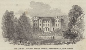 Das Militärseminar der East India Company, Addiscombe-Place, bei Croydon (Gravur) von English School