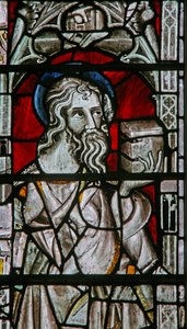Das Ostfenster (Ew), einen Apostel (St. Matthäus?) darstellend