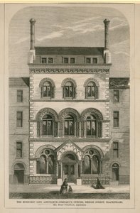Die Büros der Economic Life Assurance Company, Bridge Street, London von English School
