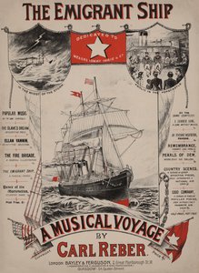 Das Auswandererschiff, viktorianisches Notenblatt von English School