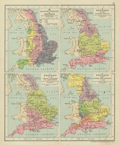 Die englische Eroberung Britanniens. England im achten Jahrhundert. England beim Vertrag von Wedmore oder Chippenham von English School