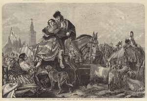 Der Jahrmarkt in Sevilla (Gravur) von English School